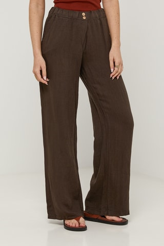 Pantaloni in lino - Marrone