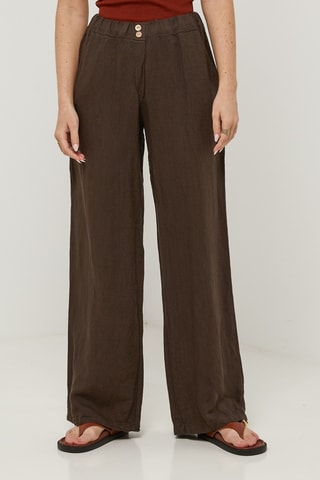 Pantaloni in lino - Marrone