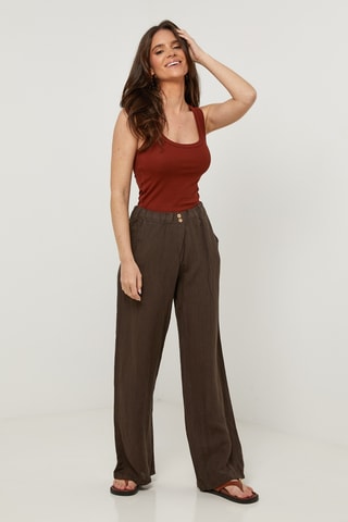 Pantaloni in lino - Marrone