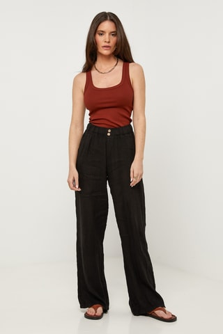 Pantaloni in lino - Nero