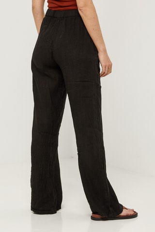 Pantaloni in lino - Nero