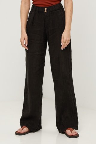 Pantaloni in lino - Nero