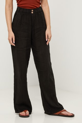 Pantaloni in lino - Nero
