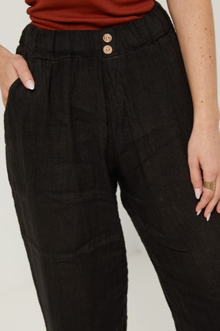 Pantaloni in lino - Nero