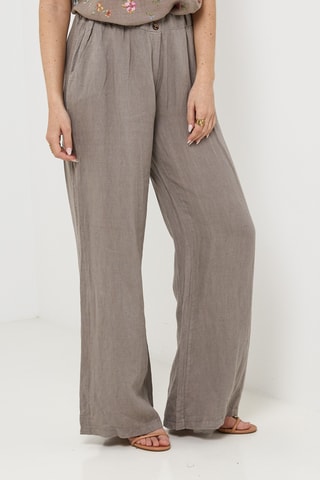 Pantaloni in lino - Grigio
