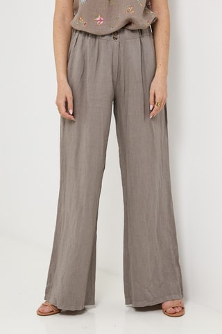 Pantaloni in lino - Grigio