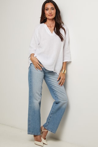 Blusa in lino - Bianco