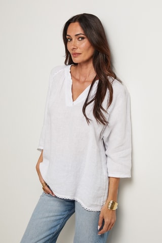 Blusa in lino - Bianco