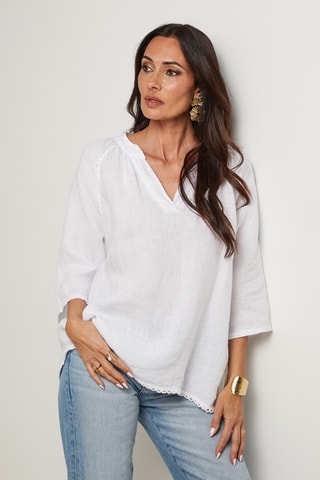 Blusa in lino - Bianco