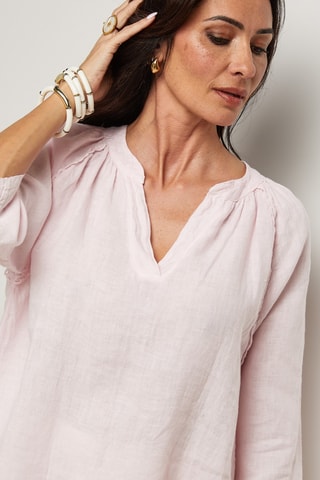 Blusa in lino - Rosa