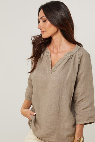 Blusa in lino - Grigio