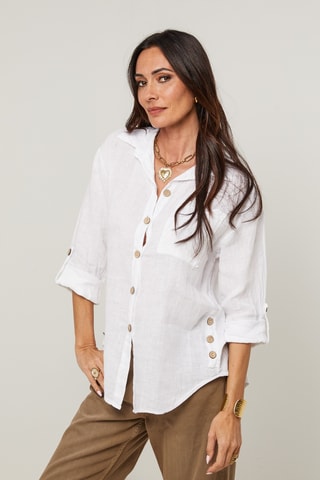 Camicia in lino - Bianco