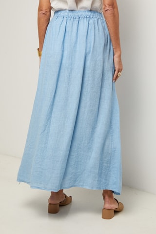 Gonna lunga in lino - Blu