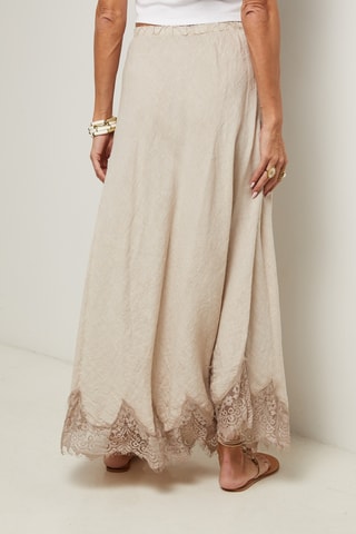 Gonna lunga in lino - Beige
