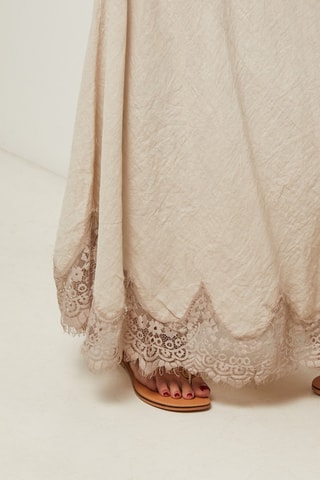 Gonna lunga in lino - Beige
