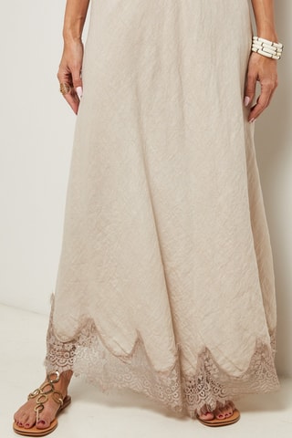 Gonna lunga in lino - Beige