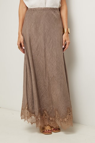 Gonna lunga in lino - Grigio