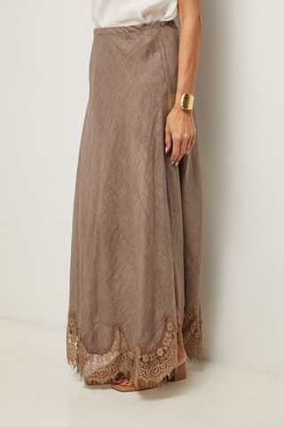 Gonna lunga in lino - Grigio