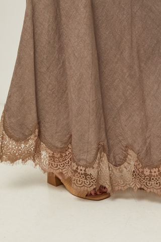 Gonna lunga in lino - Grigio