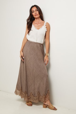 Gonna lunga in lino - Grigio