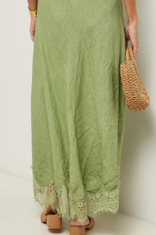Gonna lunga in lino - Verde