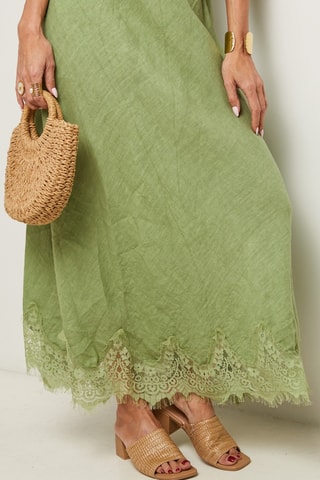 Gonna lunga in lino - Verde