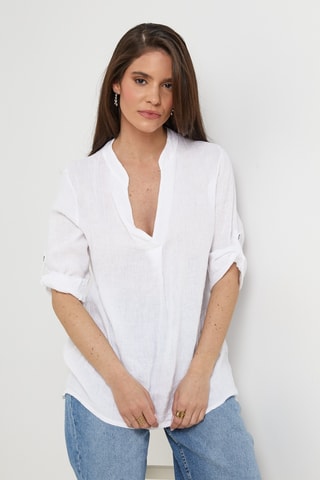 Blusa in lino - Bianco