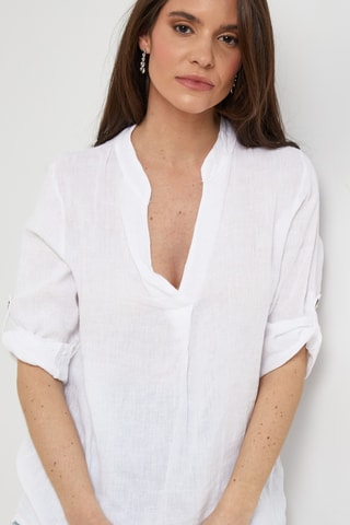 Blusa in lino - Bianco