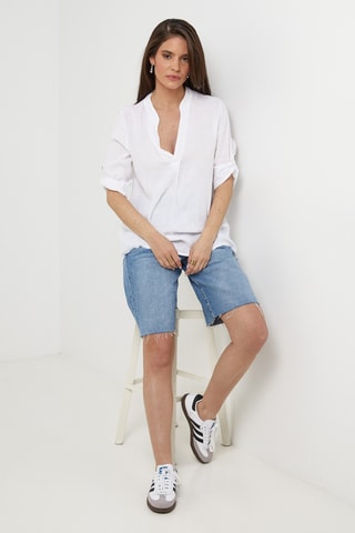 Blusa in lino - Bianco