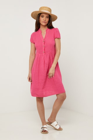 Abito taglio dritto in lino - Viola