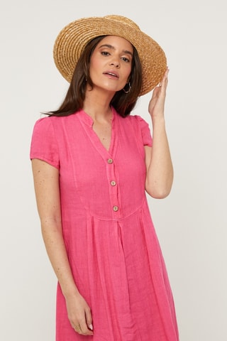 Abito taglio dritto in lino - Viola