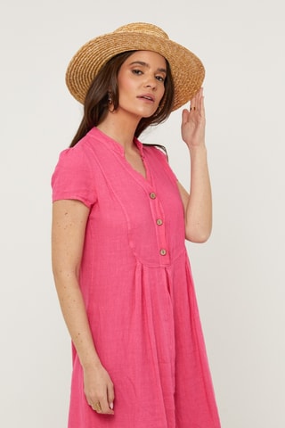 Abito taglio dritto in lino - Viola