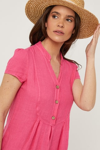 Abito taglio dritto in lino - Viola