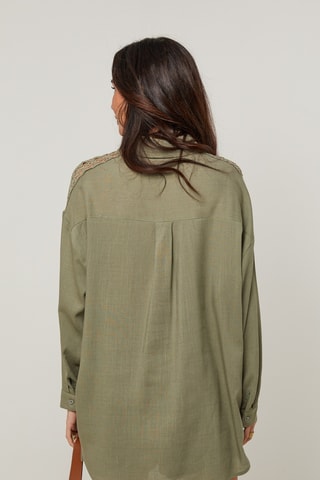 Camicia e shorts in lino - Kaki