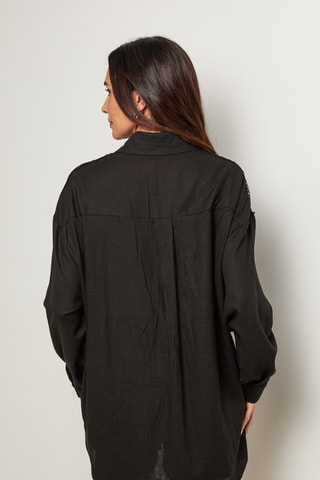 Camicia e shorts in lino - Nero