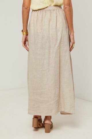 Gonna lunga in lino - Beige