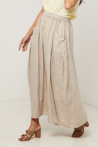 Gonna lunga in lino - Beige