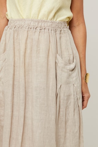 Gonna lunga in lino - Beige