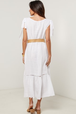 Abito lungo in lino - Bianco