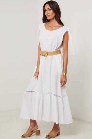 Abito lungo in lino - Bianco