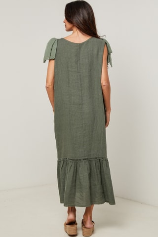 Abito lungo in lino - Kaki