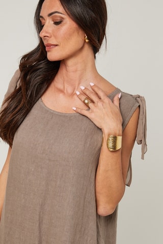 Abito lungo in lino - Grigio