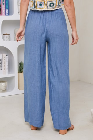 Pantaloni in lino - Blu