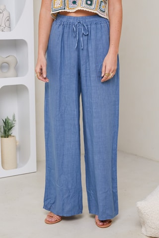 Pantaloni in lino - Blu