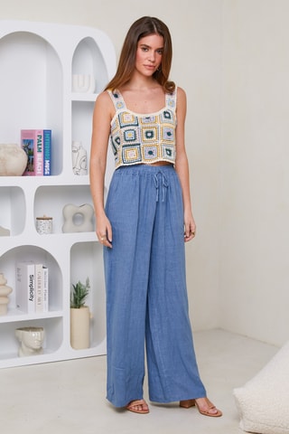 Pantaloni in lino - Blu