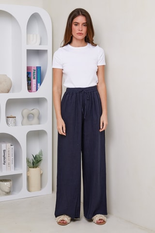 Pantaloni in lino - Blu