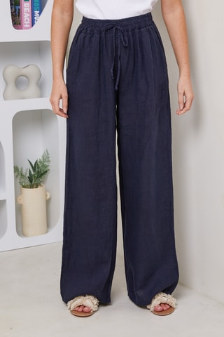 Pantaloni in lino - Blu