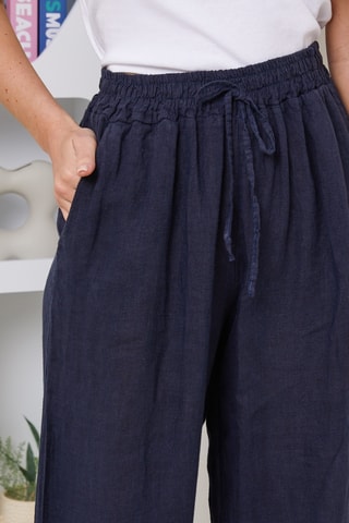 Pantaloni in lino - Blu