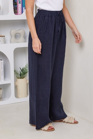 Pantaloni in lino - Blu