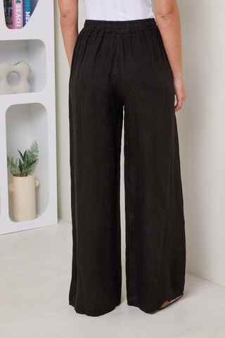 Pantaloni in lino - Nero